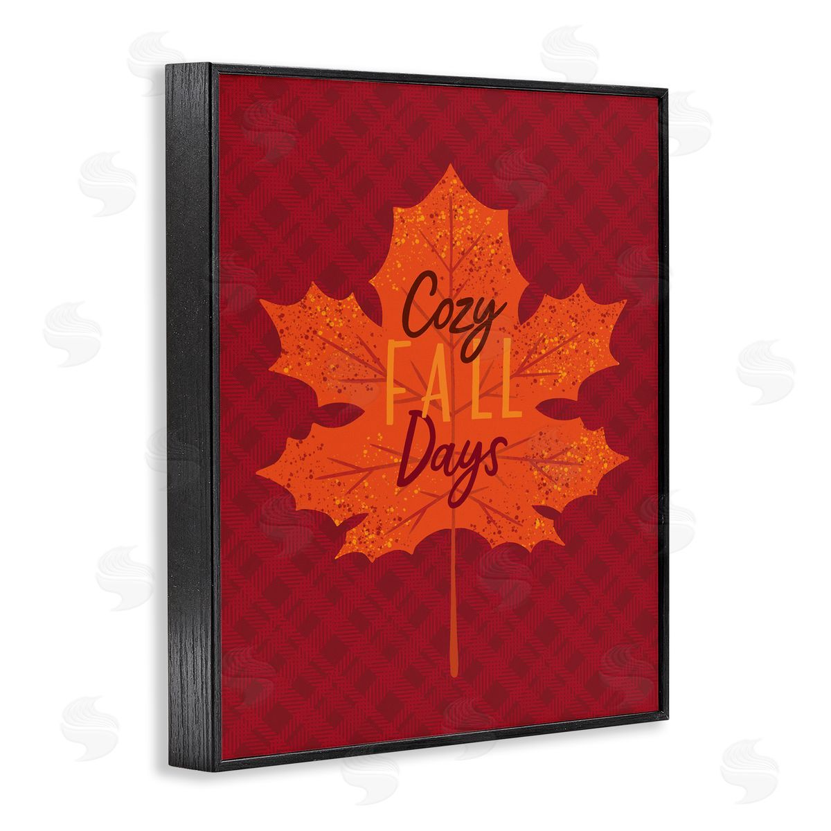 Cozy Fall Days Leaf Black Frame Print Wall Art, Home Decor by Nina Seven