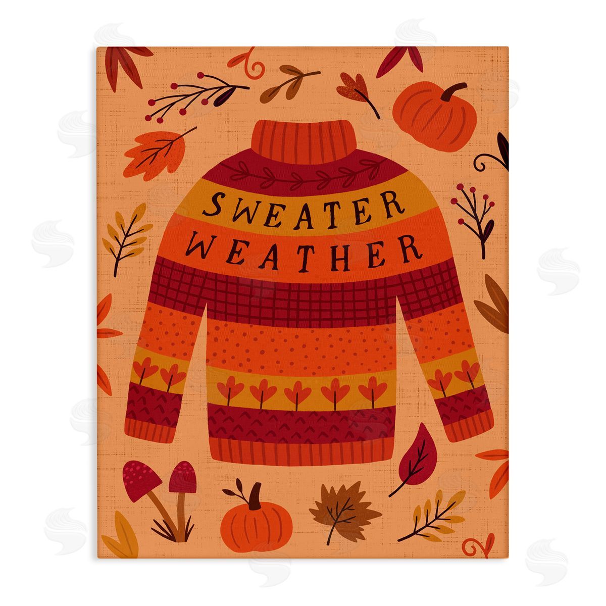 Sweater Weather Cozy Fall Canvas Wall Art, Home Decor by Nina Seven
