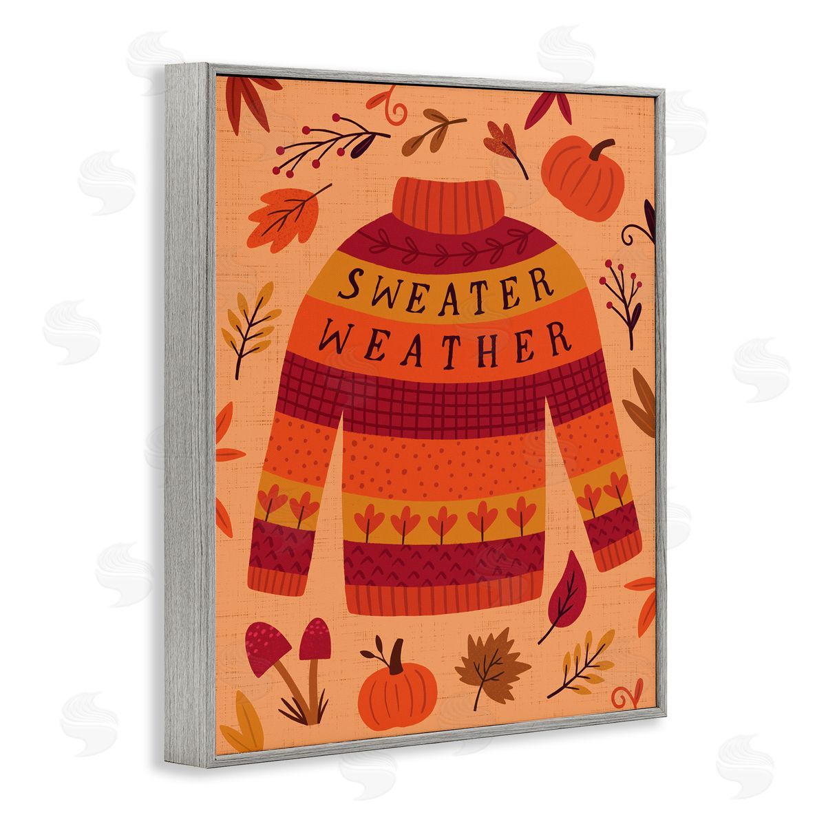 Sweater Weather Cozy Fall Grey Frame Print Wall Art, Home Decor by Nina Seven