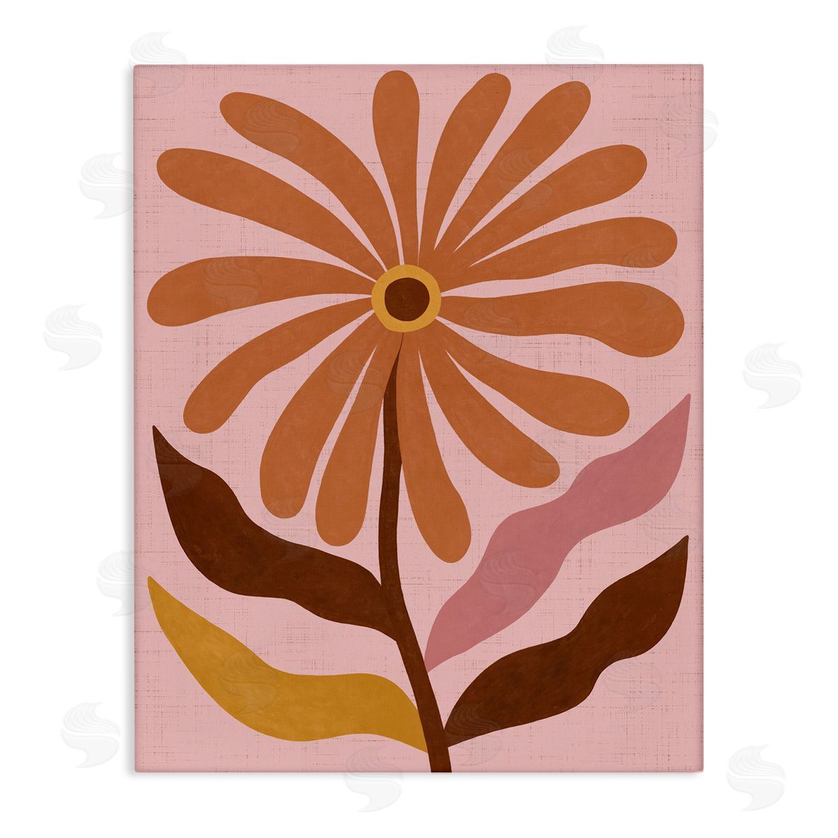 Boho Retro Flower Bloom Canvas Wall Art, Home Decor by Nina Seven
