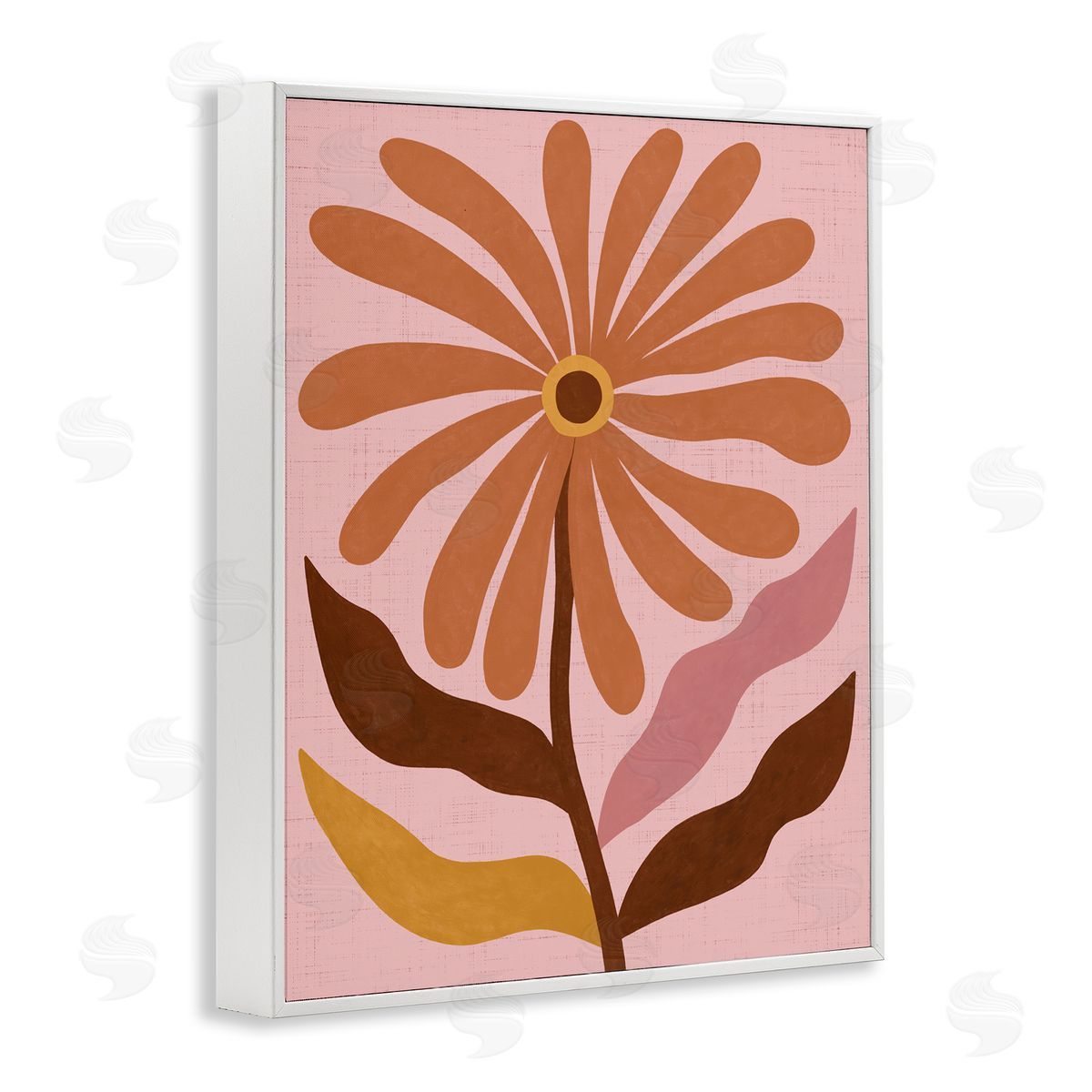 Boho Retro Flower Bloom White Frame Print Wall Art, Home Decor by Nina Seven