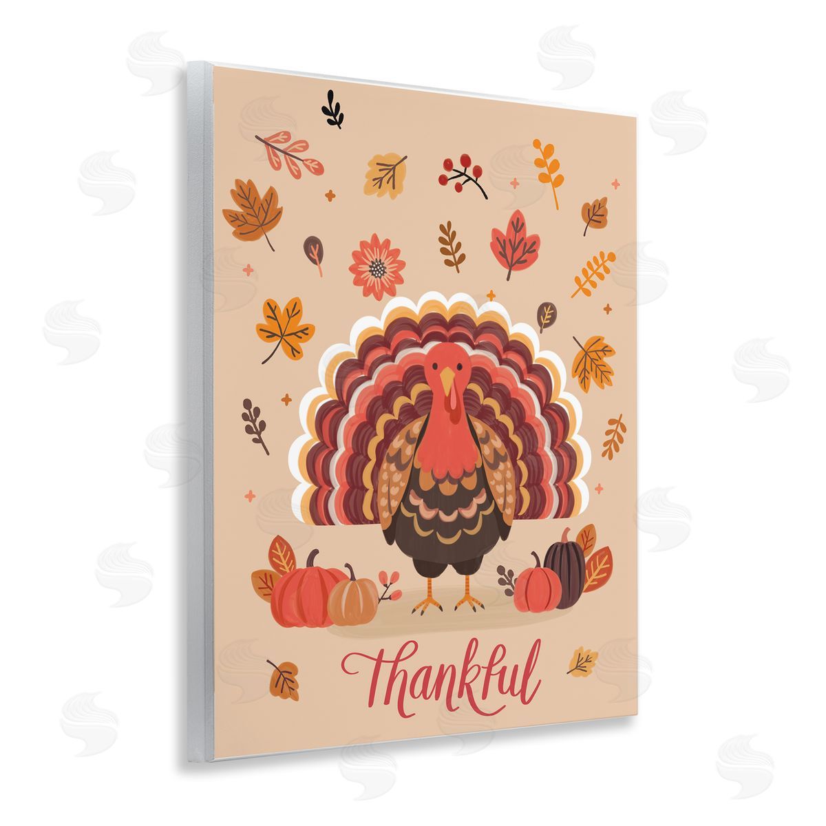 Thankful Autumnal Turkey Wood Plaque Wall Art, Home Decor by Nancy McKenzie