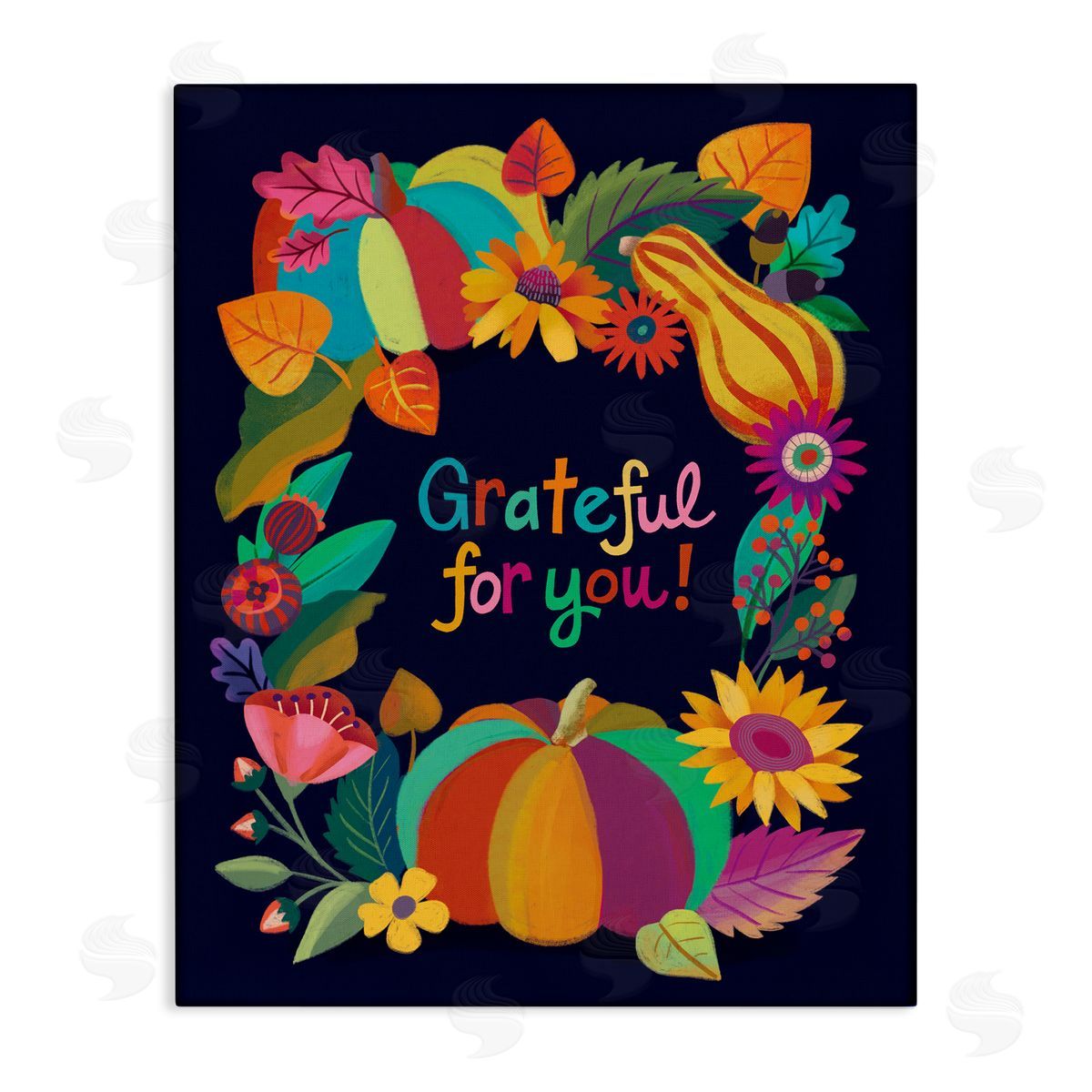 Grateful For You Gourds Canvas Wall Art, Home Decor by Riley Hutchens