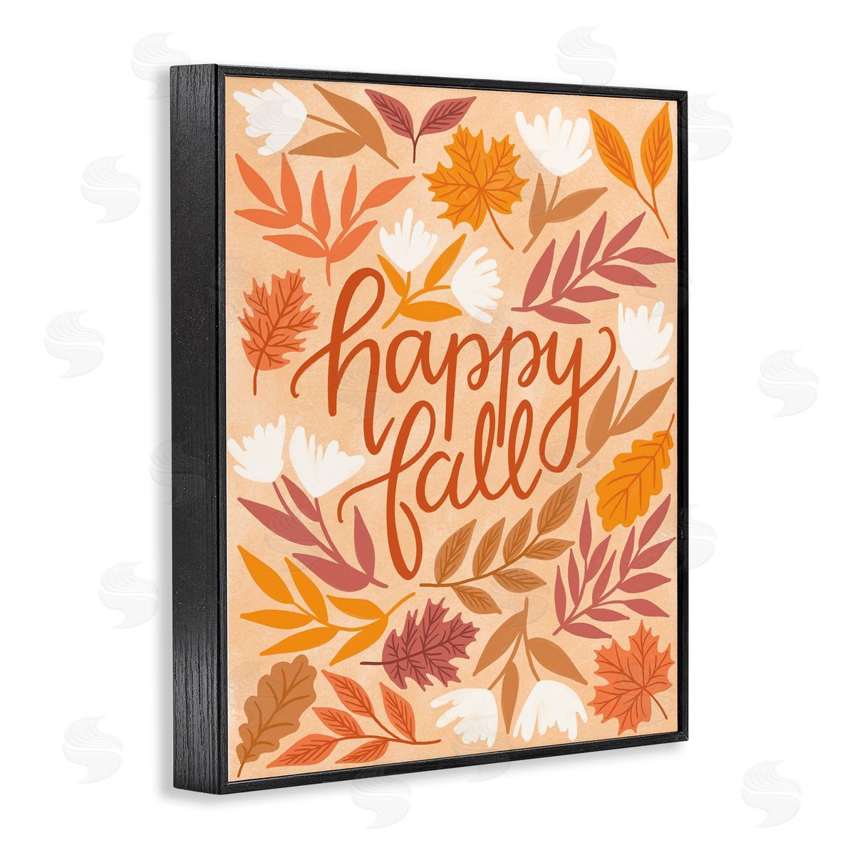 Happy Fall on Leaves Black Frame Print Wall Art, Home Decor by Taylor Shannon Designs