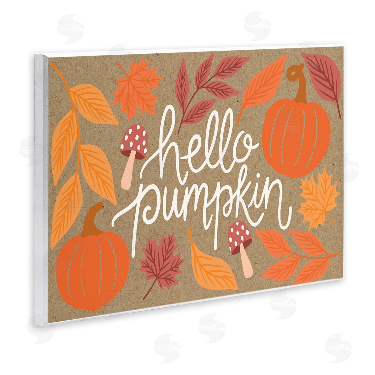 Rustic Hello Pumpkin Wood Plaque Wall Art, Home Decor by Taylor Shannon Designs