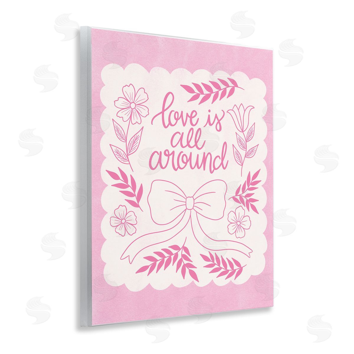 Pink Love All Around Wood Plaque Wall Art, Home Decor by Taylor Shannon Designs