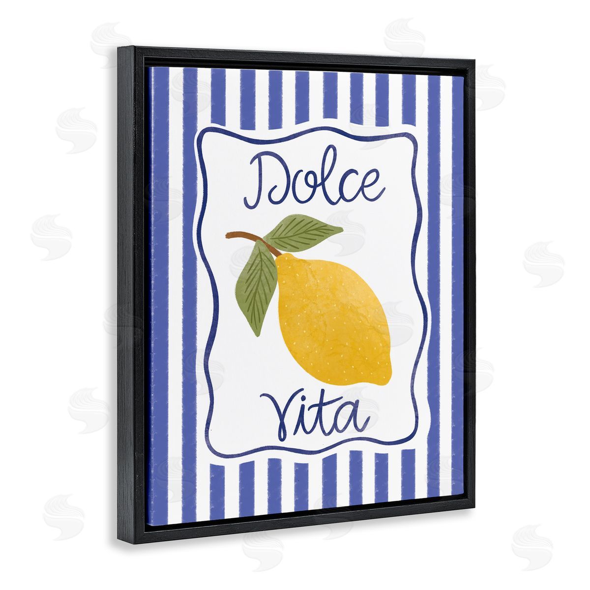 Dolce Vita with Lemon Black Floating Frame Canvas Wall Art, Home Decor by Taylor Shannon Designs