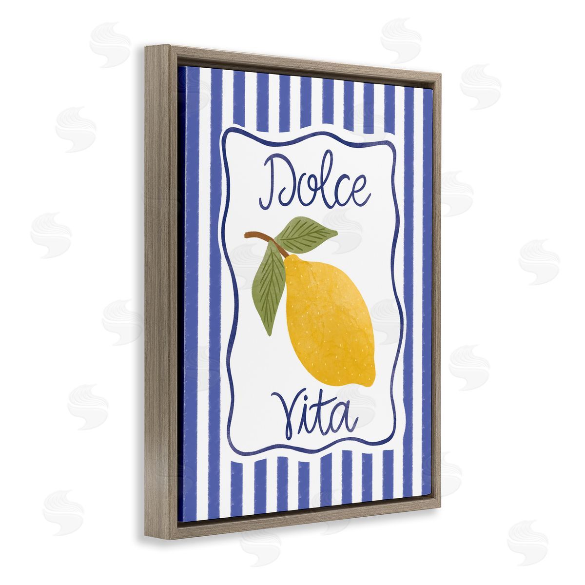 Dolce Vita with Lemon Brown Floating Frame Canvas Wall Art, Home Decor by Taylor Shannon Designs
