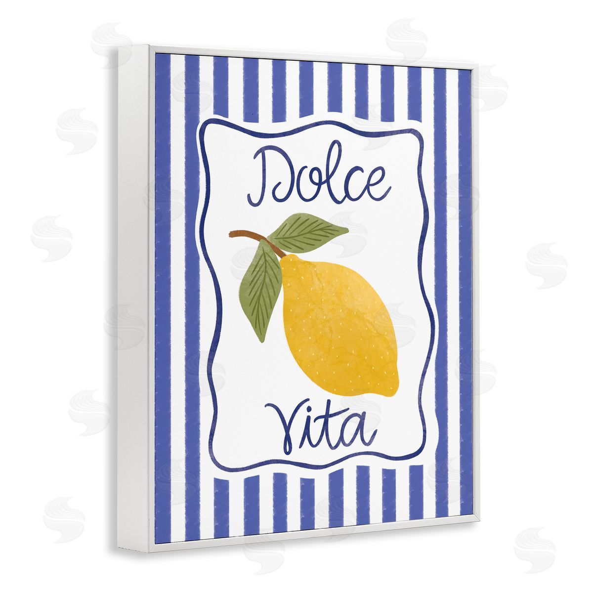 Dolce Vita with Lemon White Frame Print Wall Art, Home Decor by Taylor Shannon Designs