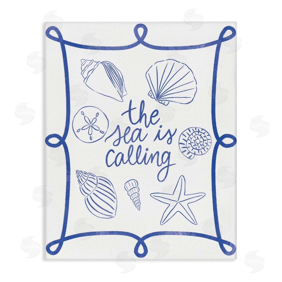 Sea Is Calling with Shells Canvas Wall Art, Home Decor by Taylor Shannon Designs