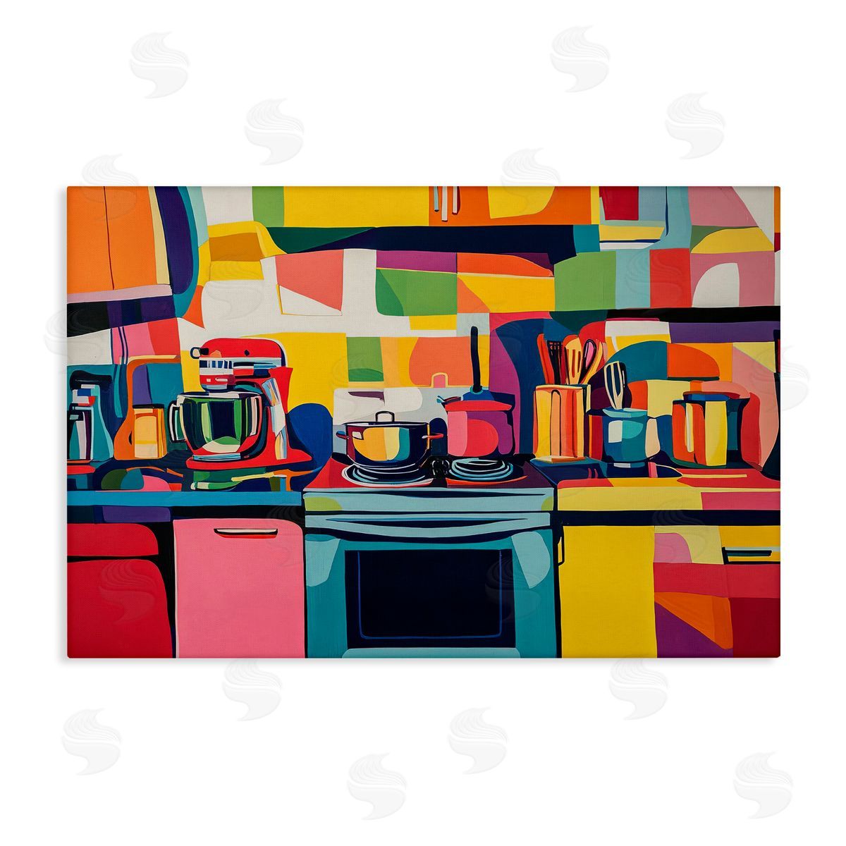 Whimsical Hued Kitchen Canvas Wall Art, Home Decor by LSR Design Studio