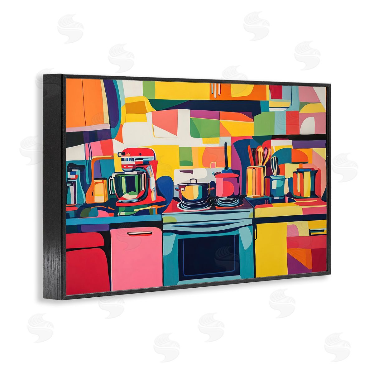 Whimsical Hued Kitchen Black Frame Print Wall Art, Home Decor by LSR Design Studio