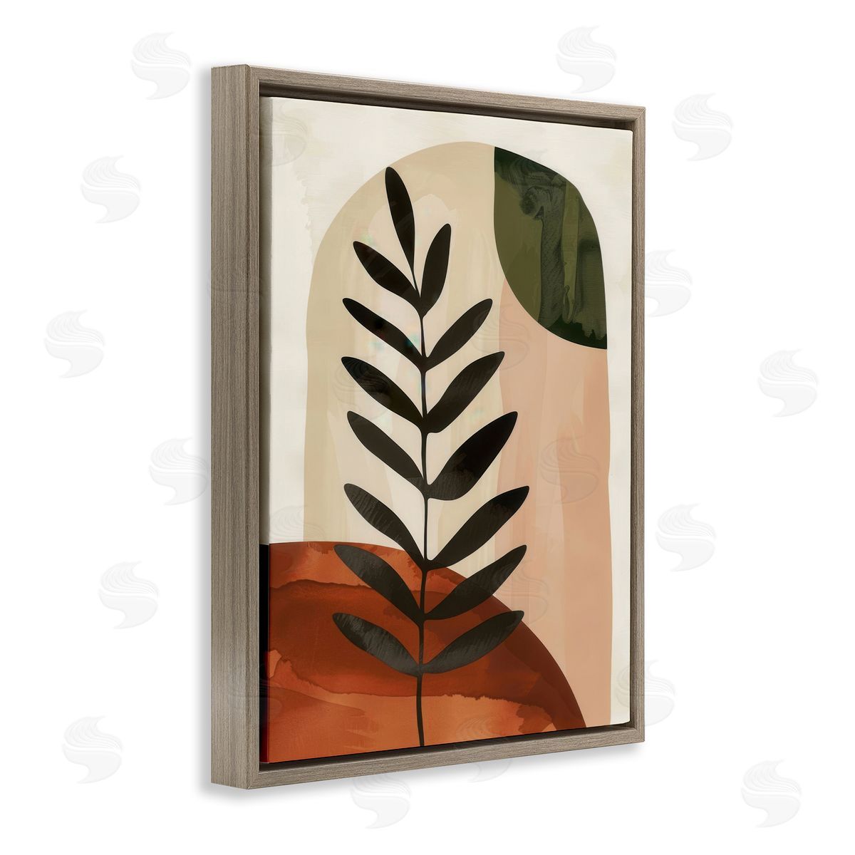 Fern Strand Neutrals Brown Floating Frame Canvas Wall Art, Home Decor by LSR Design Studio