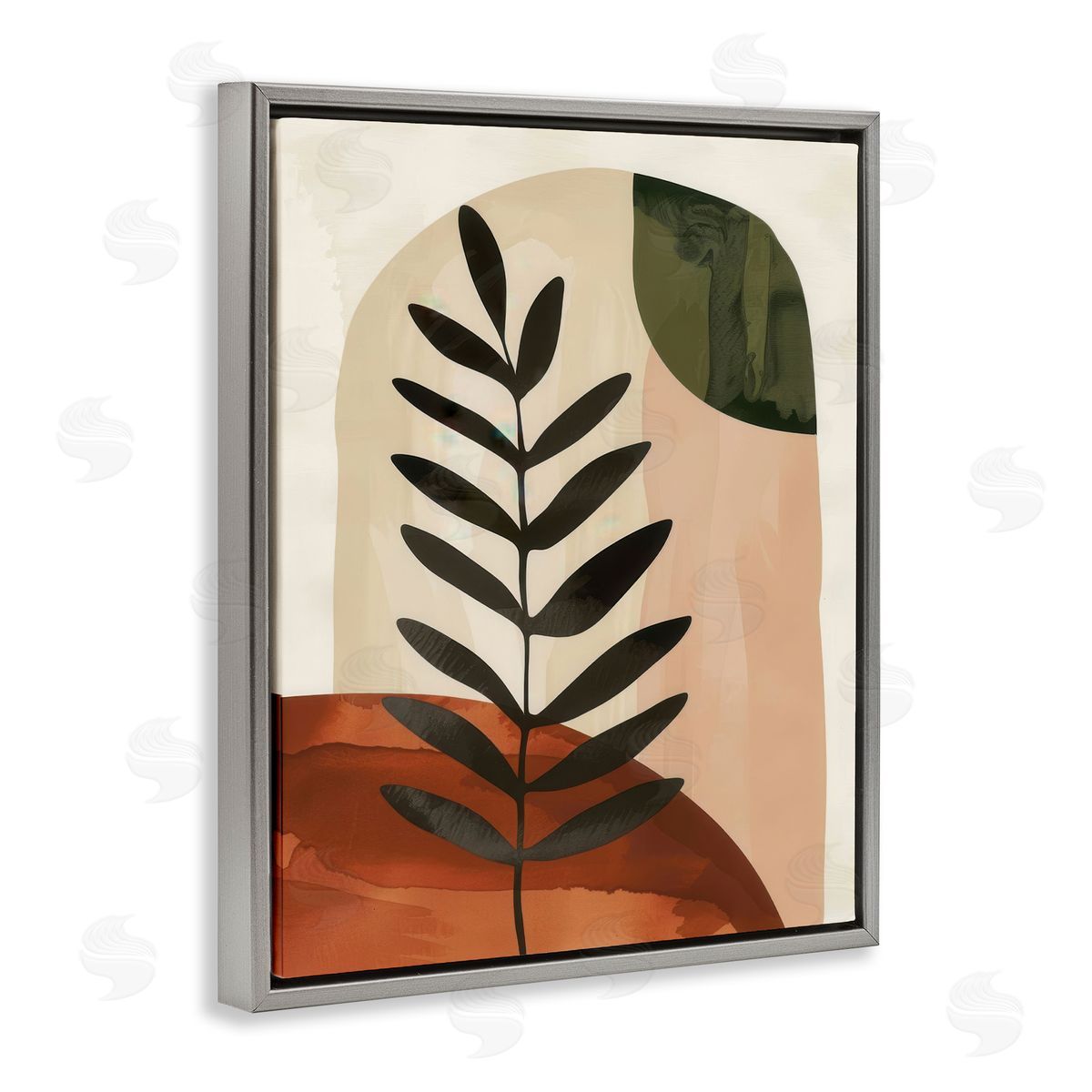 Fern Strand Neutrals Grey Floating Frame Canvas Wall Art, Home Decor by LSR Design Studio