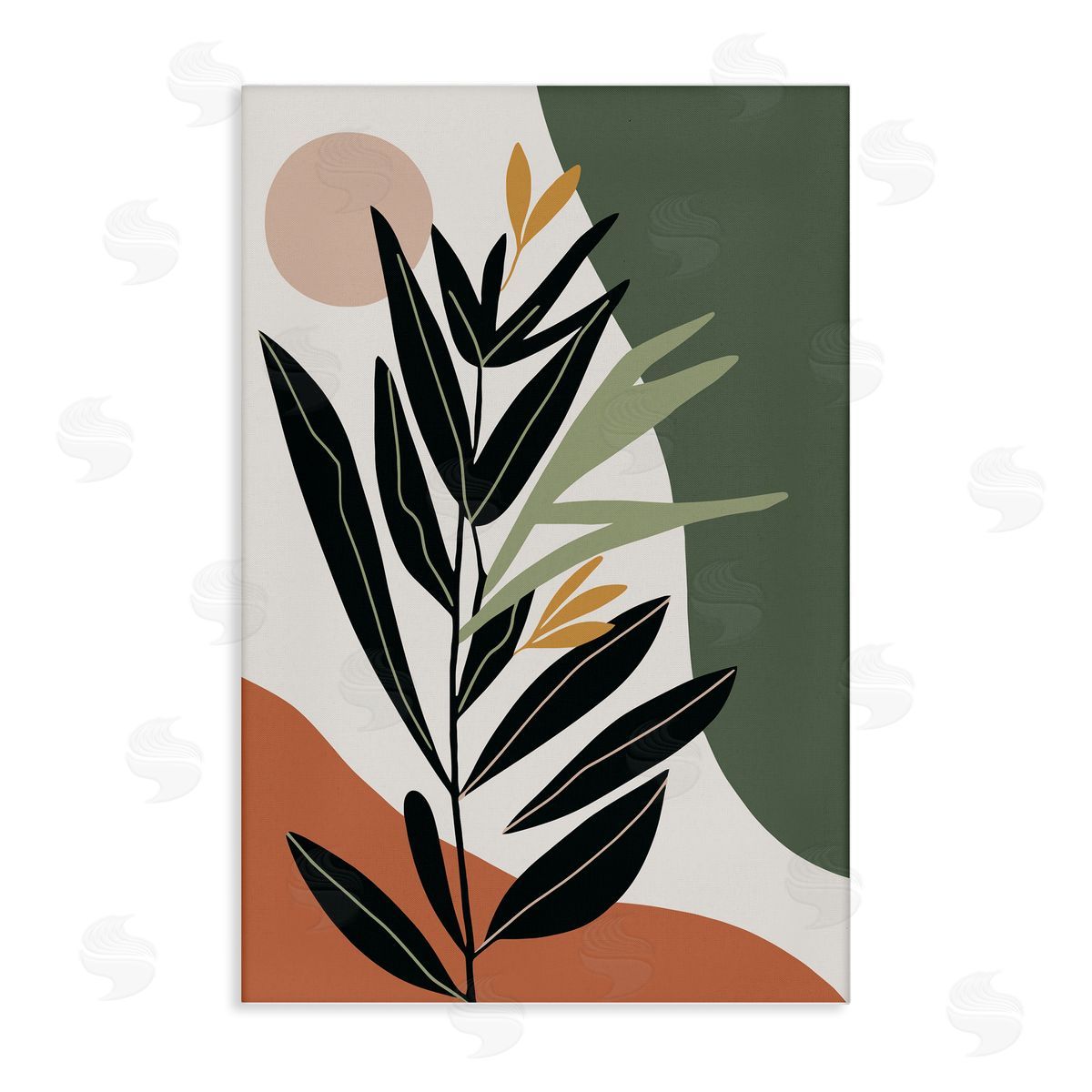 Earthy Tropical Foliage Canvas Wall Art, Home Decor by LSR Design Studio