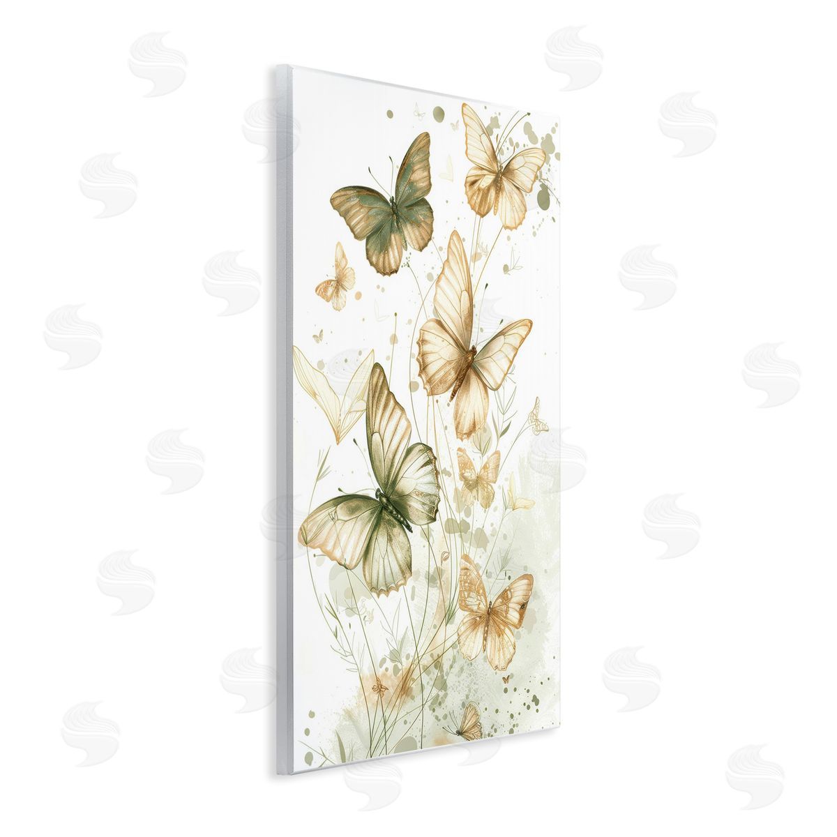 Neutral Watercolor Butterflies Wood Plaque Wall Art, Home Decor by LSR Design Studio