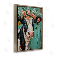 LSR Design Studio | Floral Cow on teal