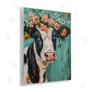 LSR Design Studio | Floral Cow on teal