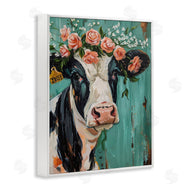 LSR Design Studio | Floral Cow on teal