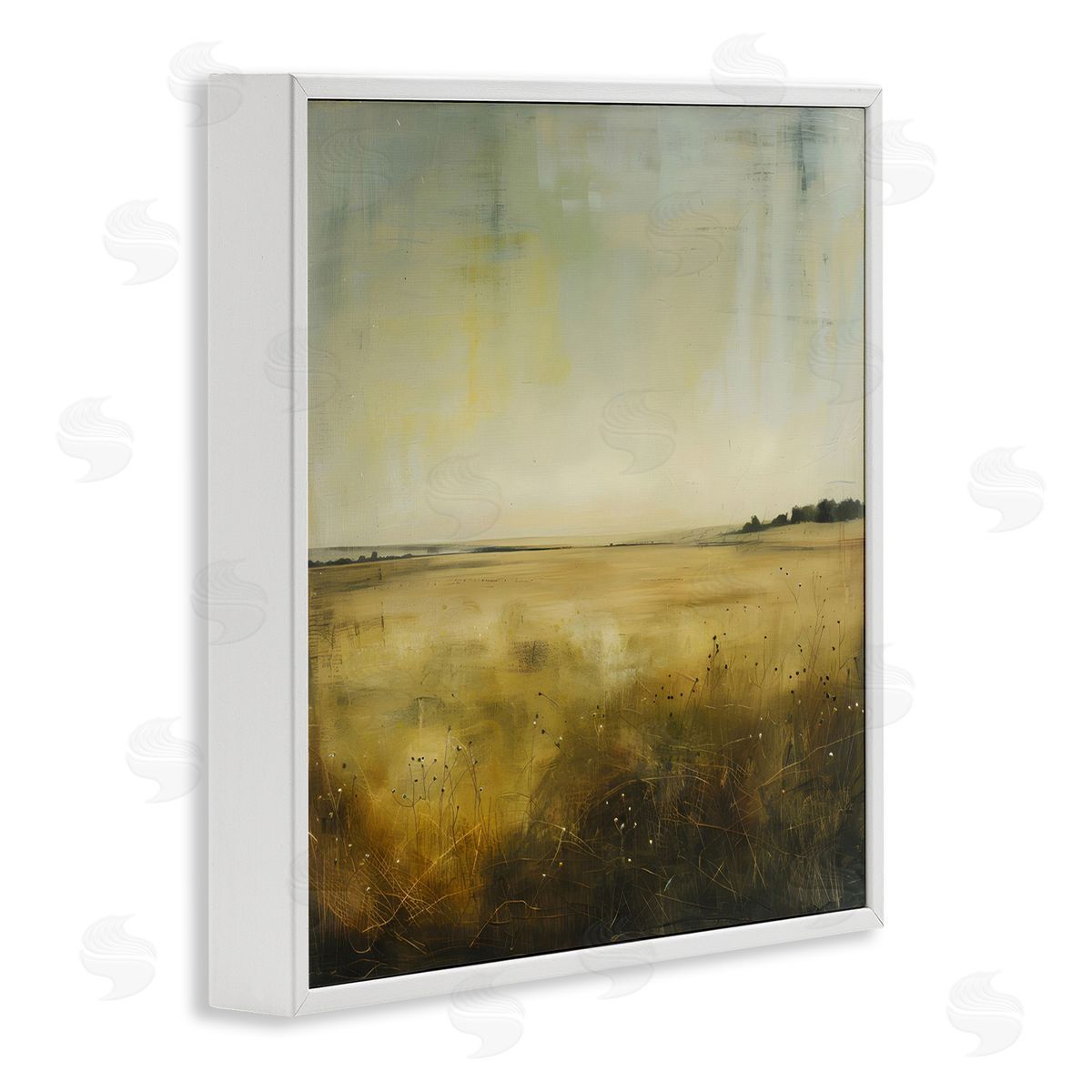 Farmhouse Field Abstraction White Frame Print Wall Art, Home Decor by LSR Design Studio