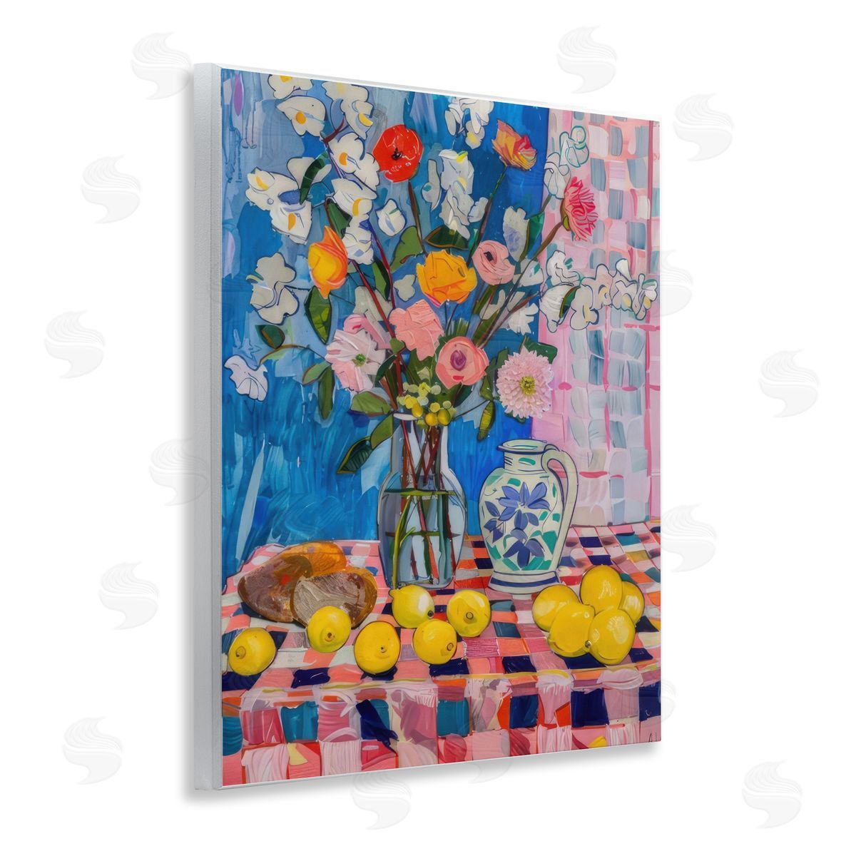 Florals & Lemons Whimsy Wood Plaque Wall Art, Home Decor by LSR Design Studio