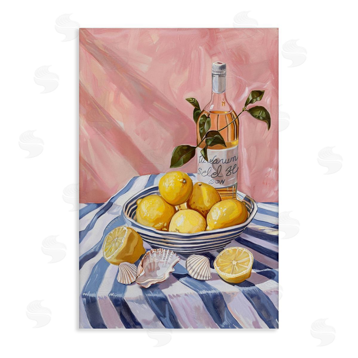 Summer Fruit & Wine Canvas Wall Art, Home Decor by LSR Design Studio