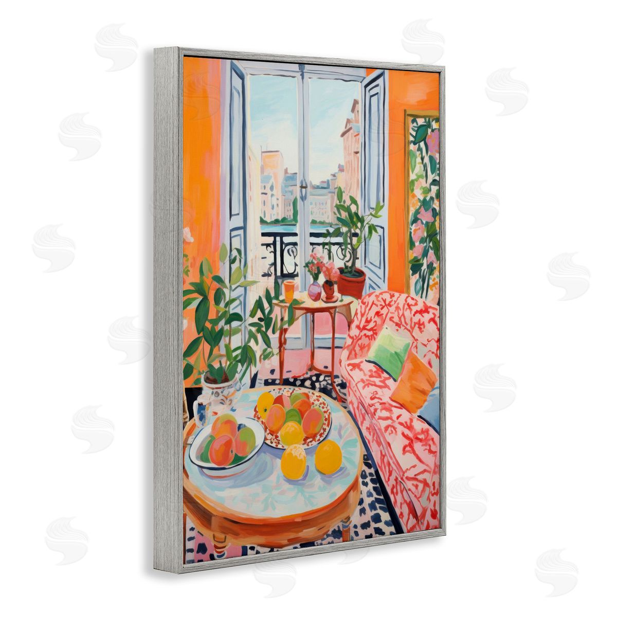 Bright Sunlit Interior Grey Frame Print Wall Art, Home Decor by LSR Design Studio