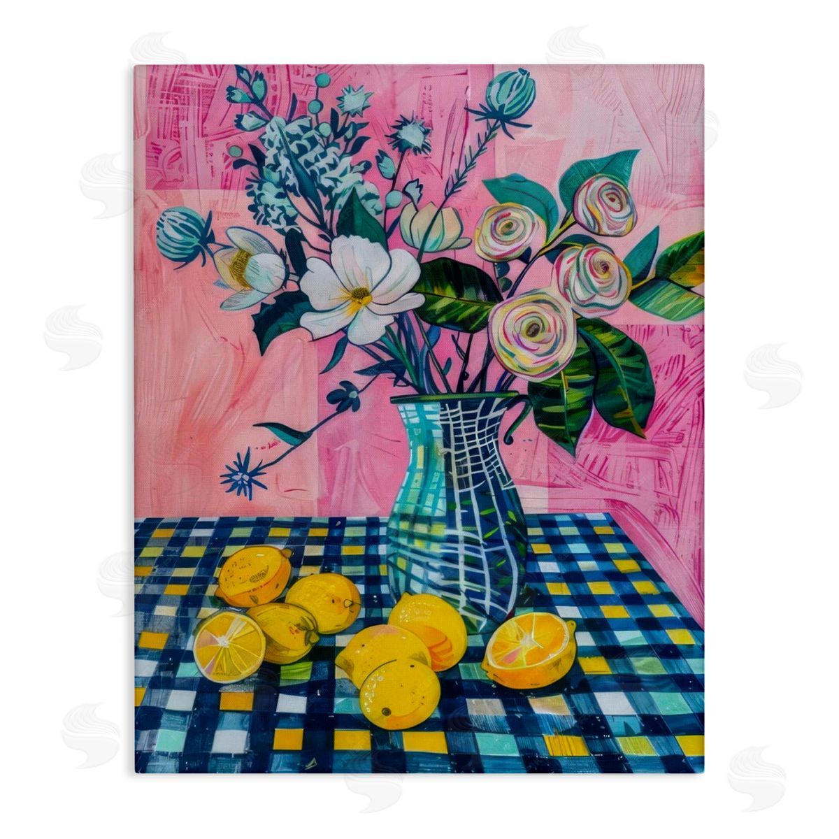 Summer Table Bouquet Canvas Wall Art, Home Decor by LSR Design Studio