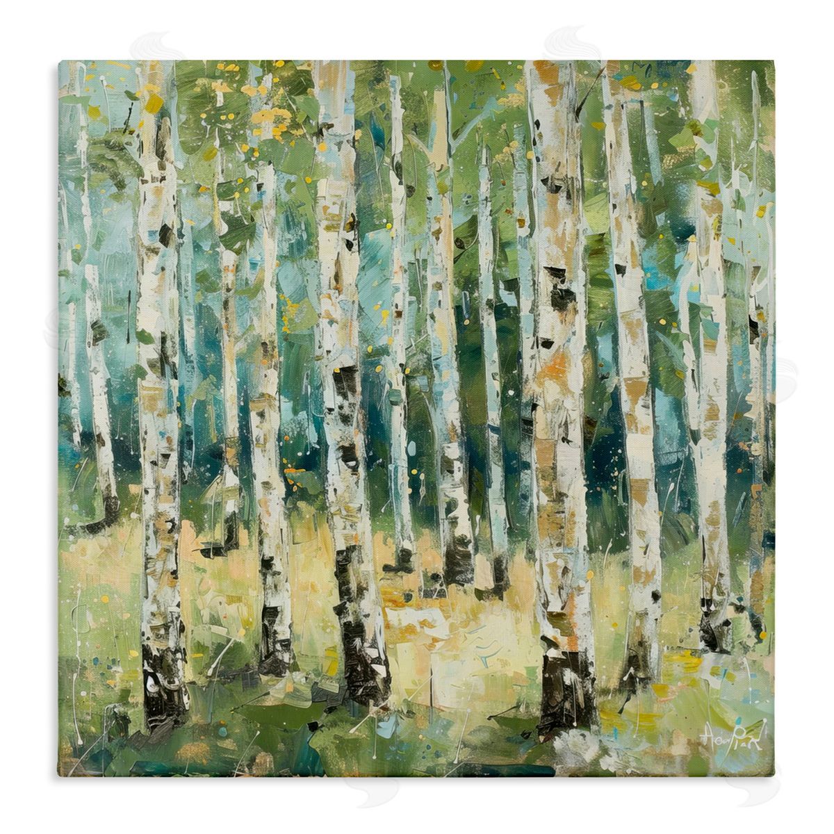 Natural Birch Grove Canvas Wall Art, Home Decor by LSR Design Studio