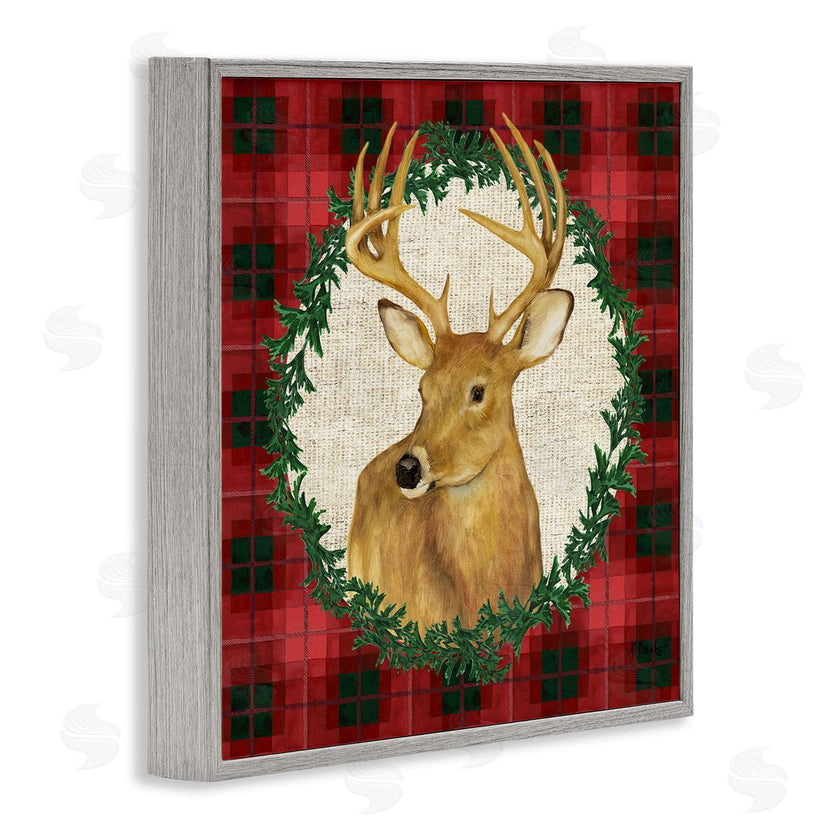 Paul Brent | Deer on Plaid & Wreath
