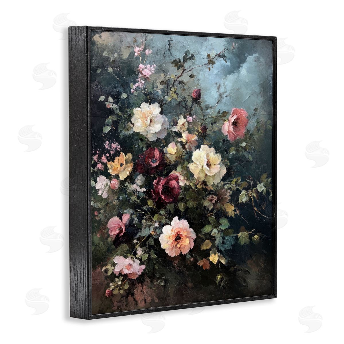 Moody Dark Bouquet Black Frame Print Wall Art, Home Decor by Petal Prints Design