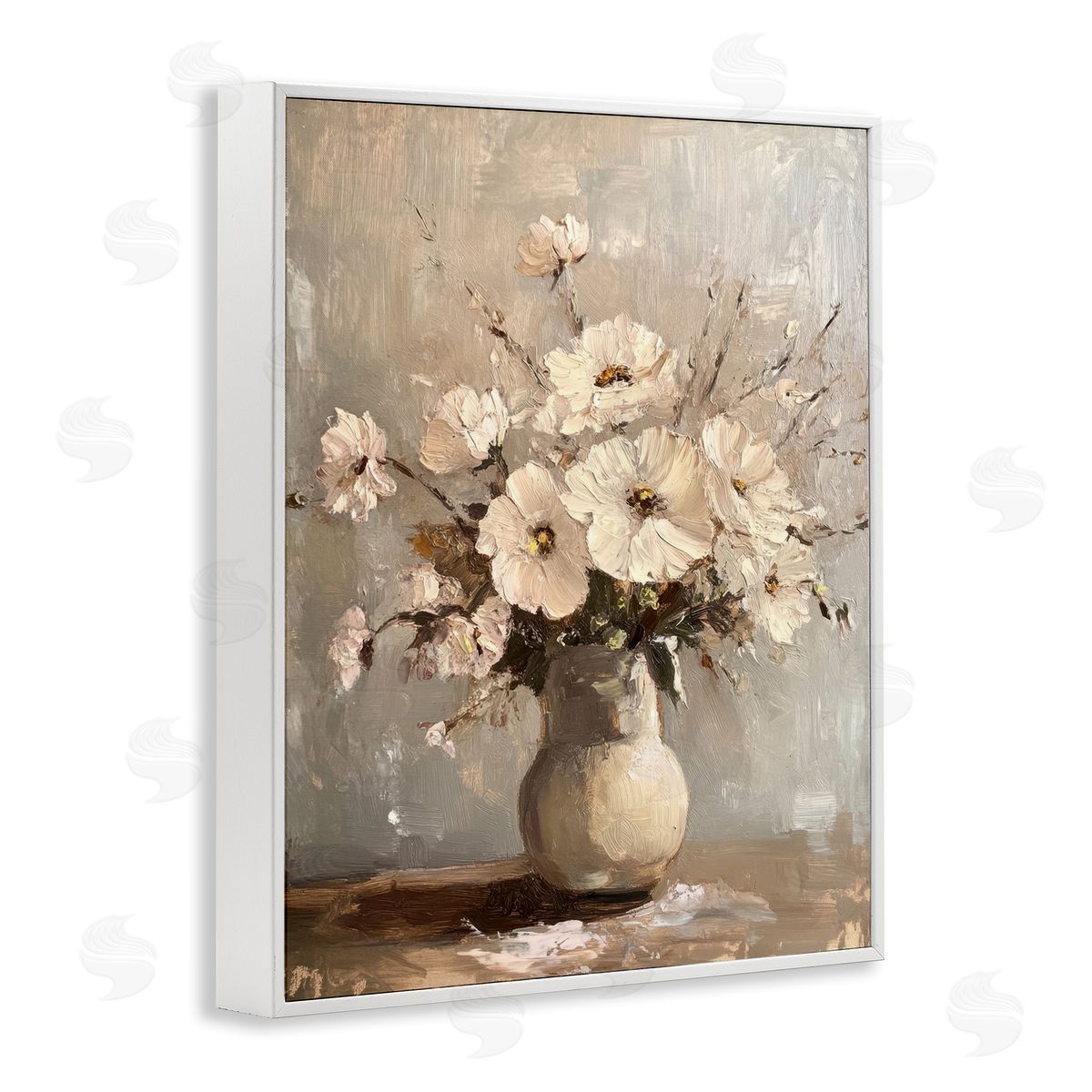 Lovely Heirloom Bouquet White Frame Print Wall Art, Home Decor by Petal Prints Design