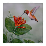 Valerie Rogers | Red Hummingbird & Flower