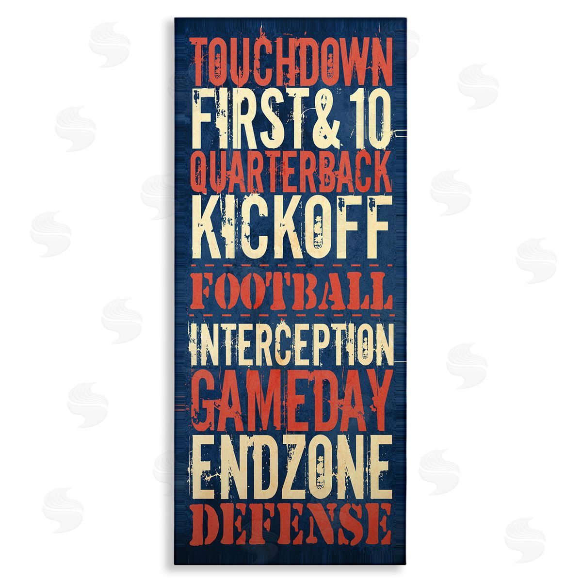 Rustic Football Phrases Canvas Wall Art, Home Decor by Christine Adolph