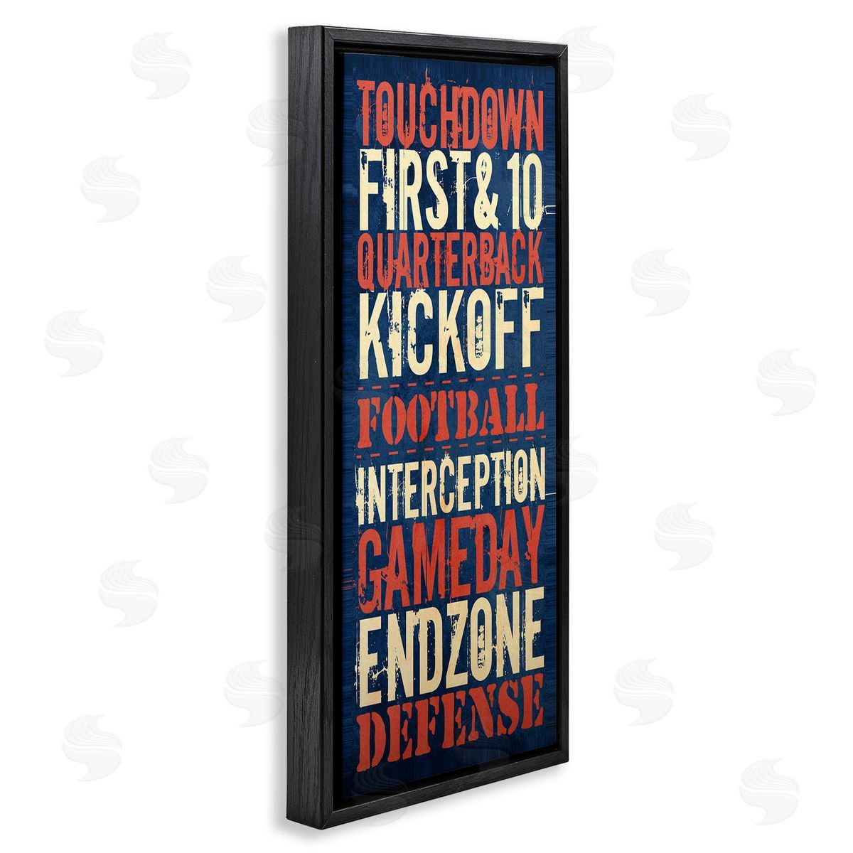 Rustic Football Phrases Black Floating Frame Canvas Wall Art, Home Decor by Christine Adolph