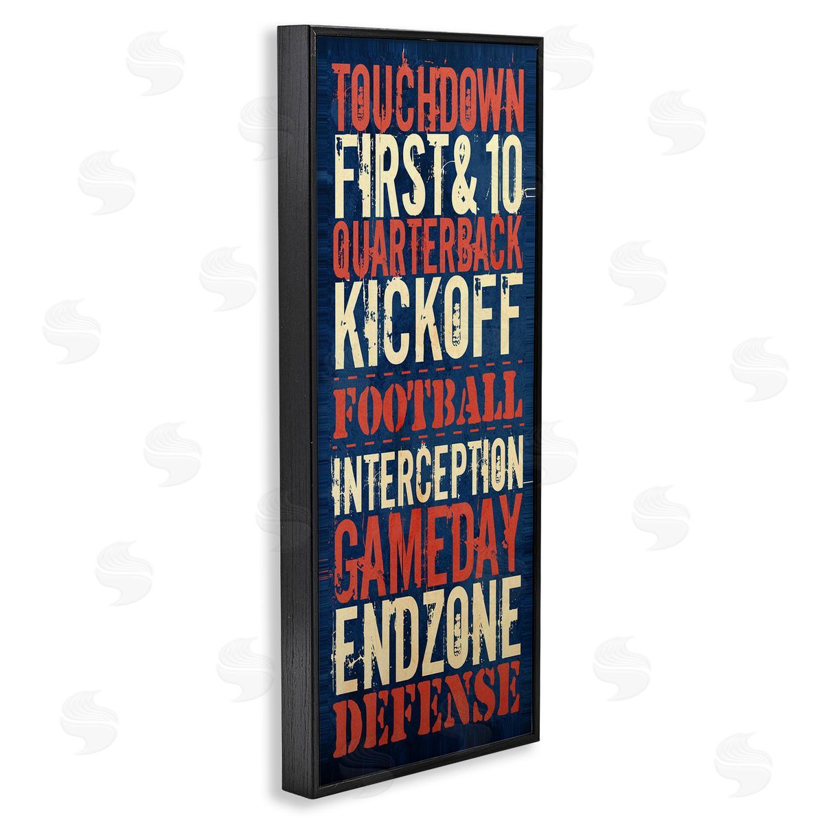 Rustic Football Phrases Black Frame Print Wall Art, Home Decor by Christine Adolph