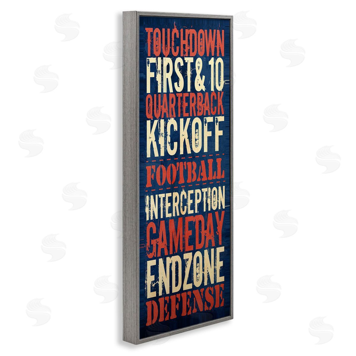 Rustic Football Phrases Grey Frame Print Wall Art, Home Decor by Christine Adolph