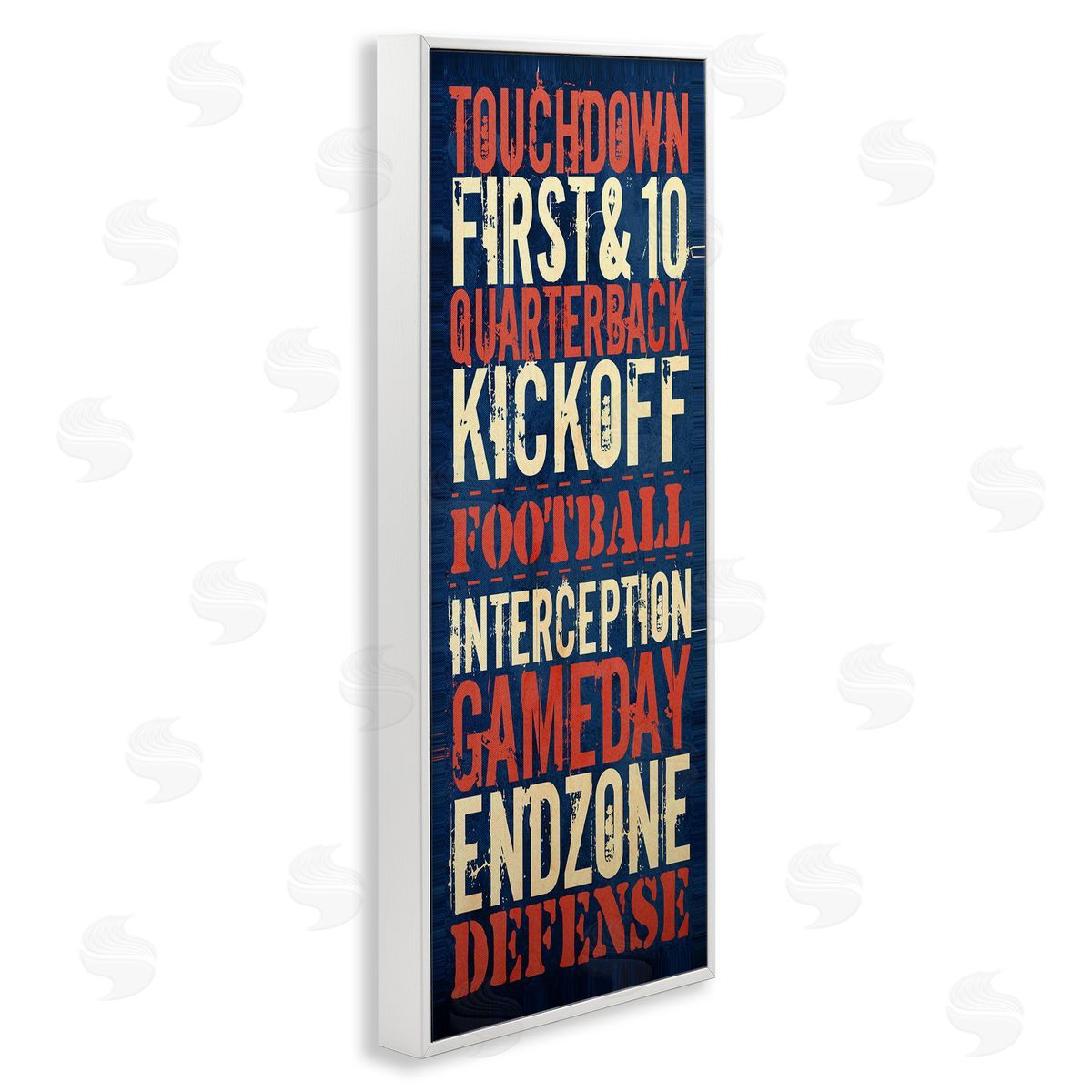 Rustic Football Phrases White Frame Print Wall Art, Home Decor by Christine Adolph