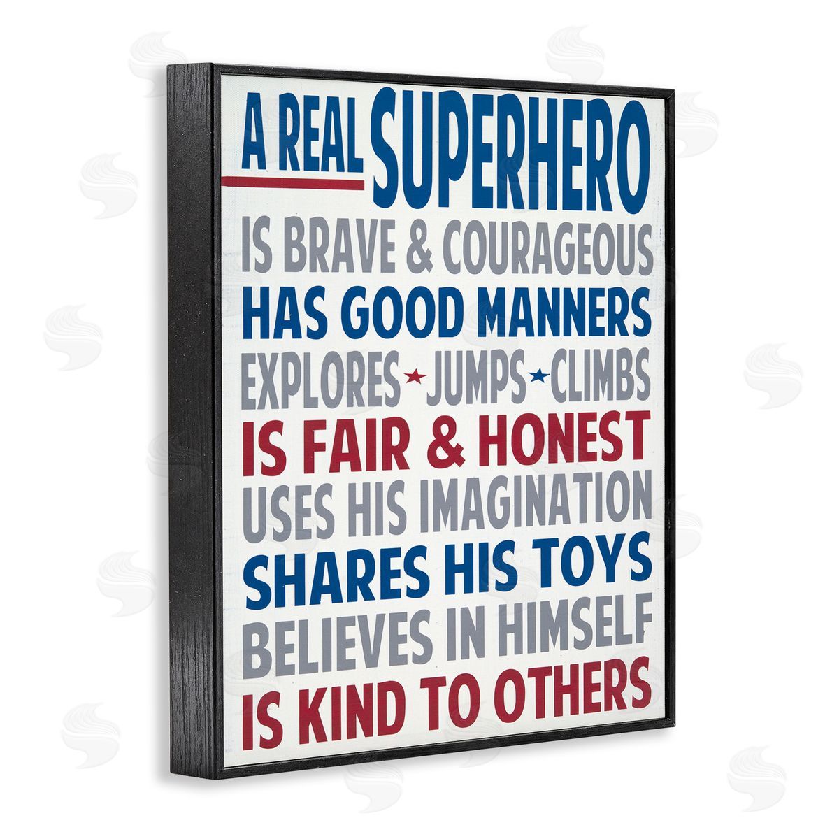 Educational Superhero Phrases Black Frame Print Wall Art, Home Decor by Words for the Soul