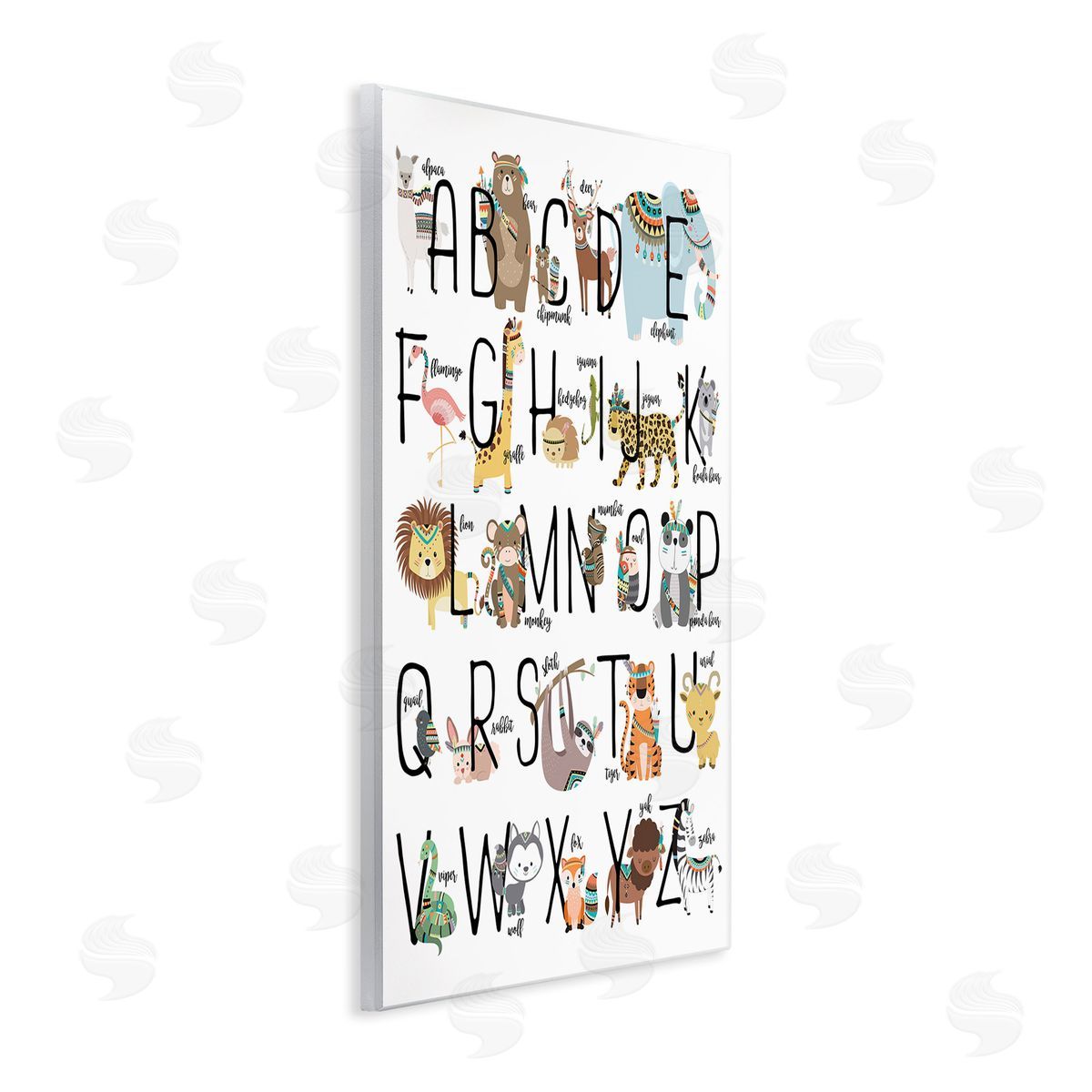 Boho Animals Alphabet Wood Plaque Wall Art, Home Decor by Erica Billups