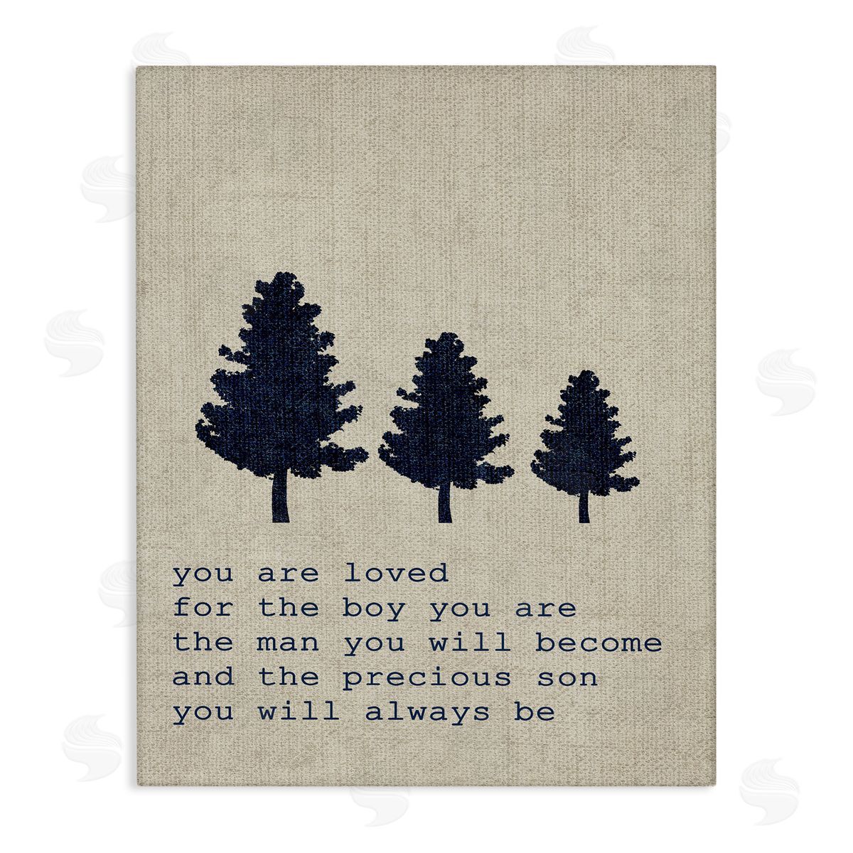 Loved Son Phrase with Trees Canvas Wall Art, Home Decor by Stupell Studio