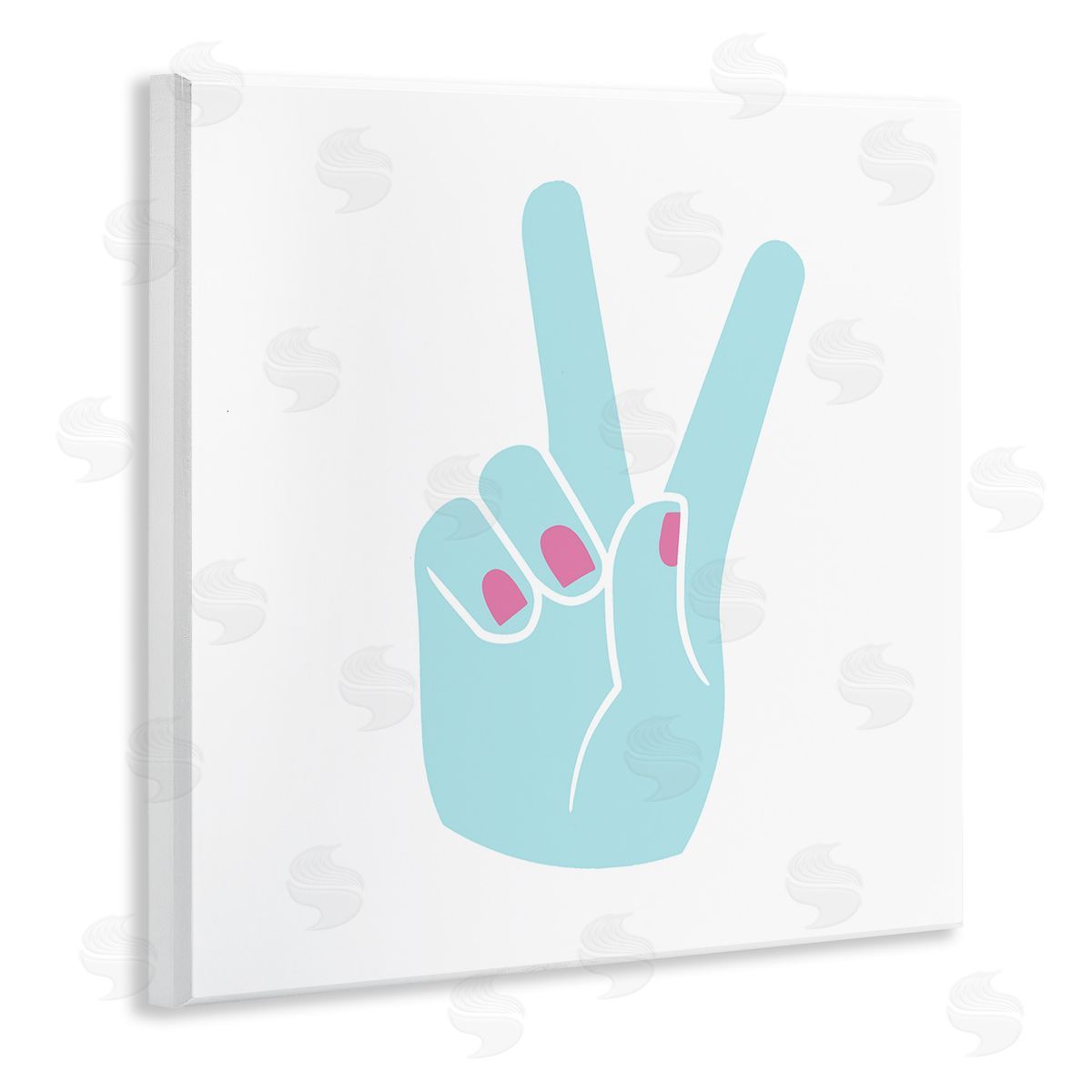 Peace Hand with Nail Polish Wood Plaque Wall Art, Home Decor by Stupell Studio