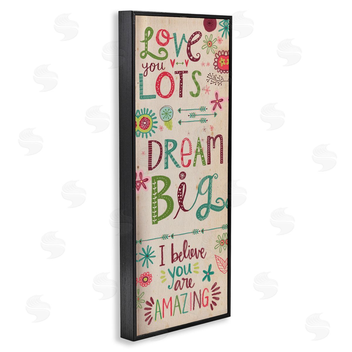 Encouraging Floral Dream Big Black Frame Print Wall Art, Home Decor by Katie Doucette