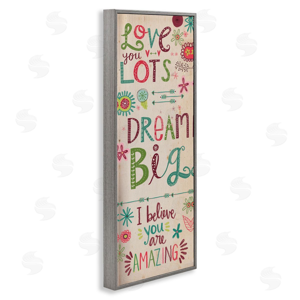 Encouraging Floral Dream Big Grey Frame Print Wall Art, Home Decor by Katie Doucette