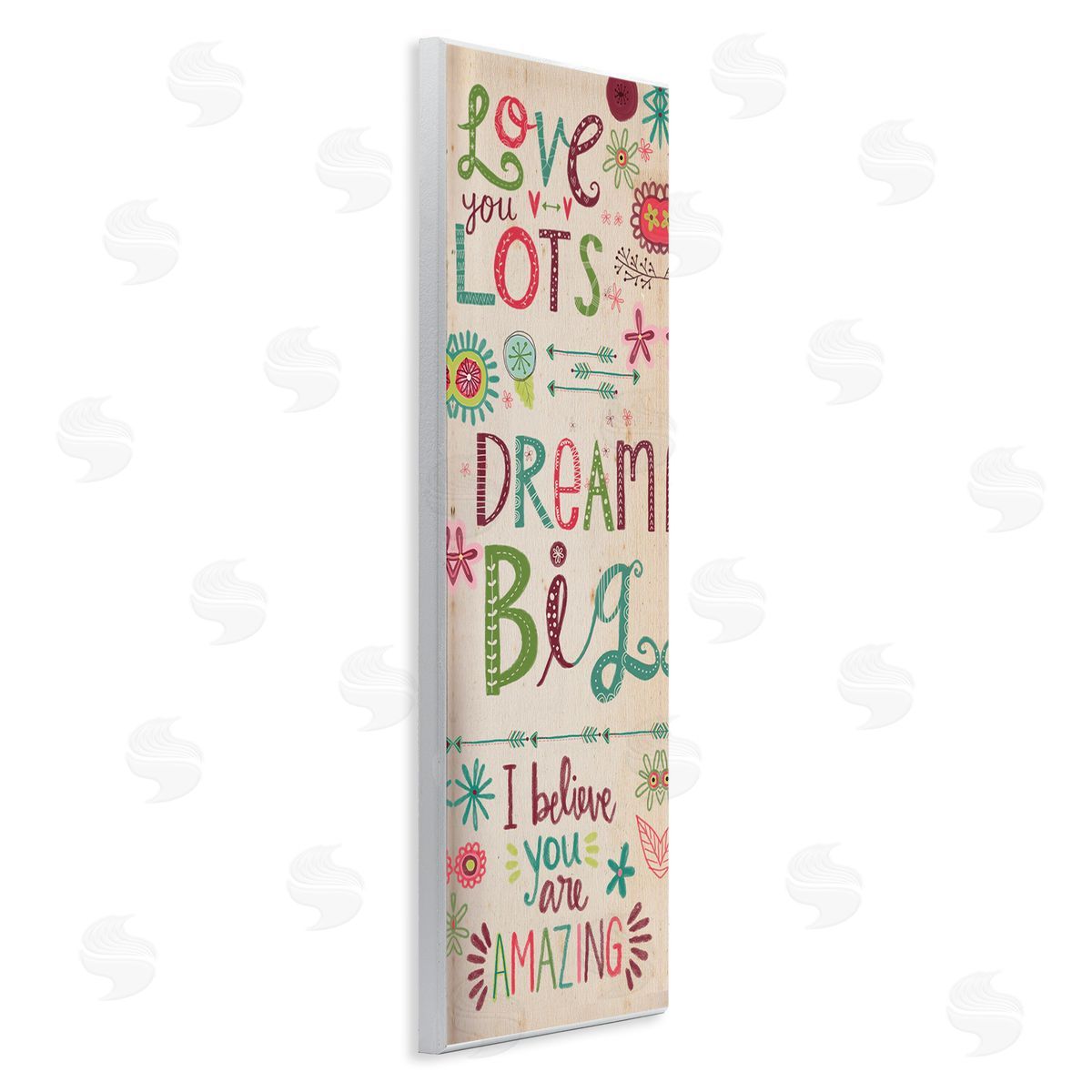 Encouraging Floral Dream Big Wood Plaque Wall Art, Home Decor by Katie Doucette