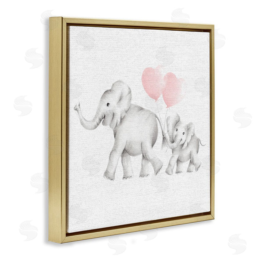 Studio Q | Elephant Family with Pink Balloons