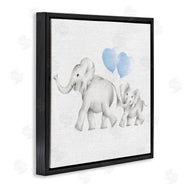 Studio Q | Elephant Family with Blue Balloons