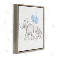 Studio Q | Elephant Family with Blue Balloons
