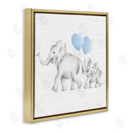 Studio Q | Elephant Family with Blue Balloons