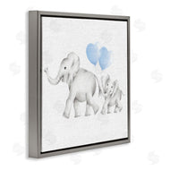 Studio Q | Elephant Family with Blue Balloons